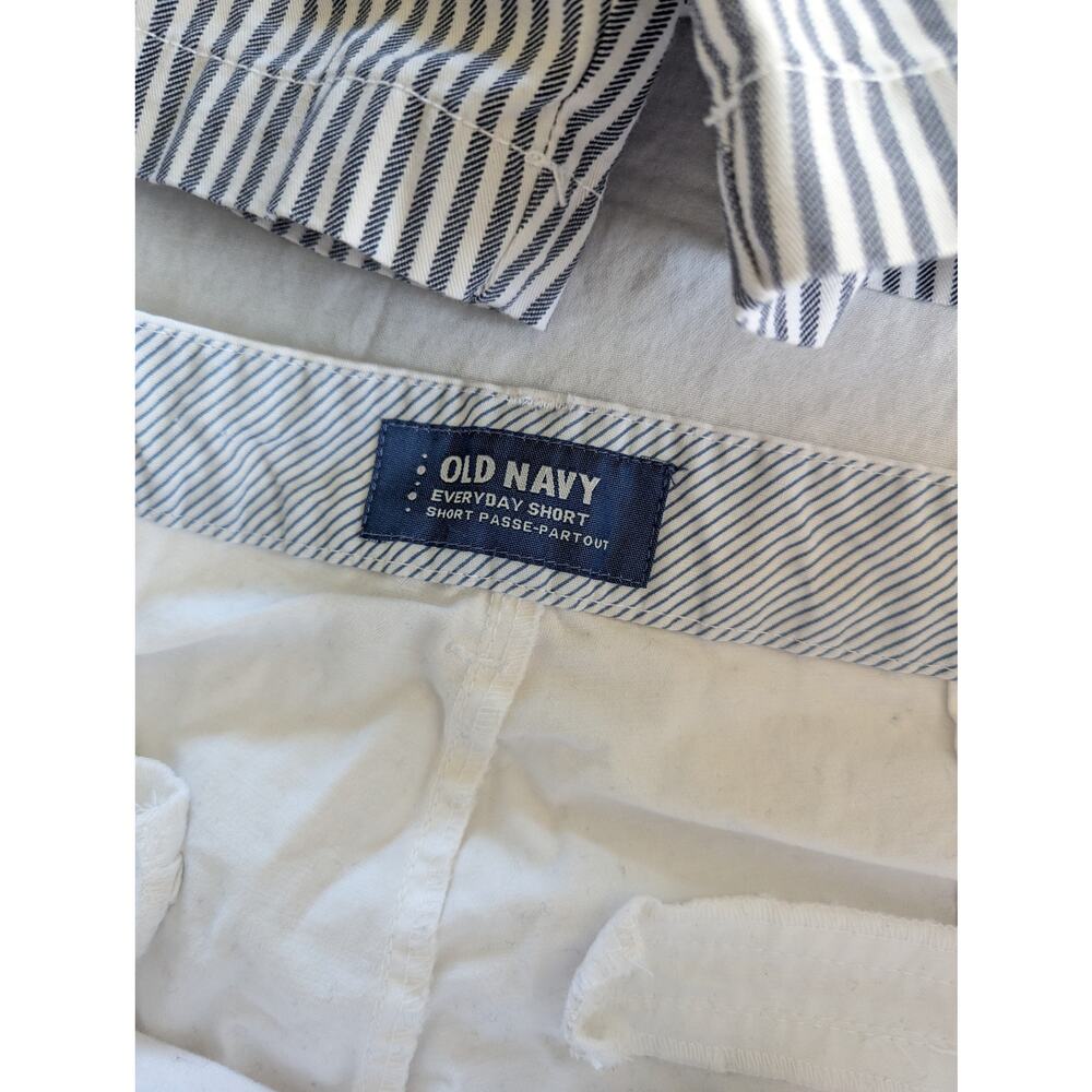 Old Navy Shorts Size 6 Lot Of 3 Bundle White Black Gingham Gray Stripes - Picture 12 of 14